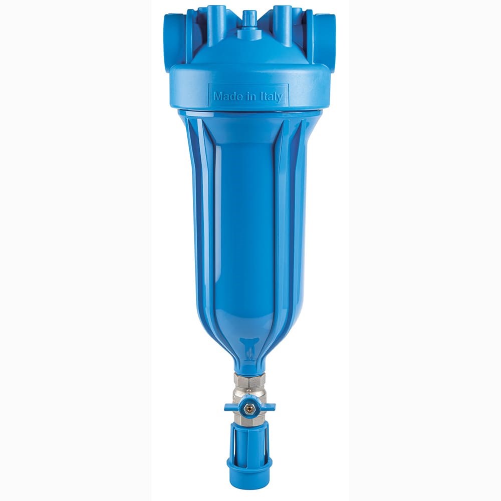 [160-ATF-HYDRABIGMONO10BLUERAH1.5IN] Hydra Blue BIG Self Cleaning Coarse Sediment Filter 90 Micron Stainless Steel Mesh Screen 1.5" Brass