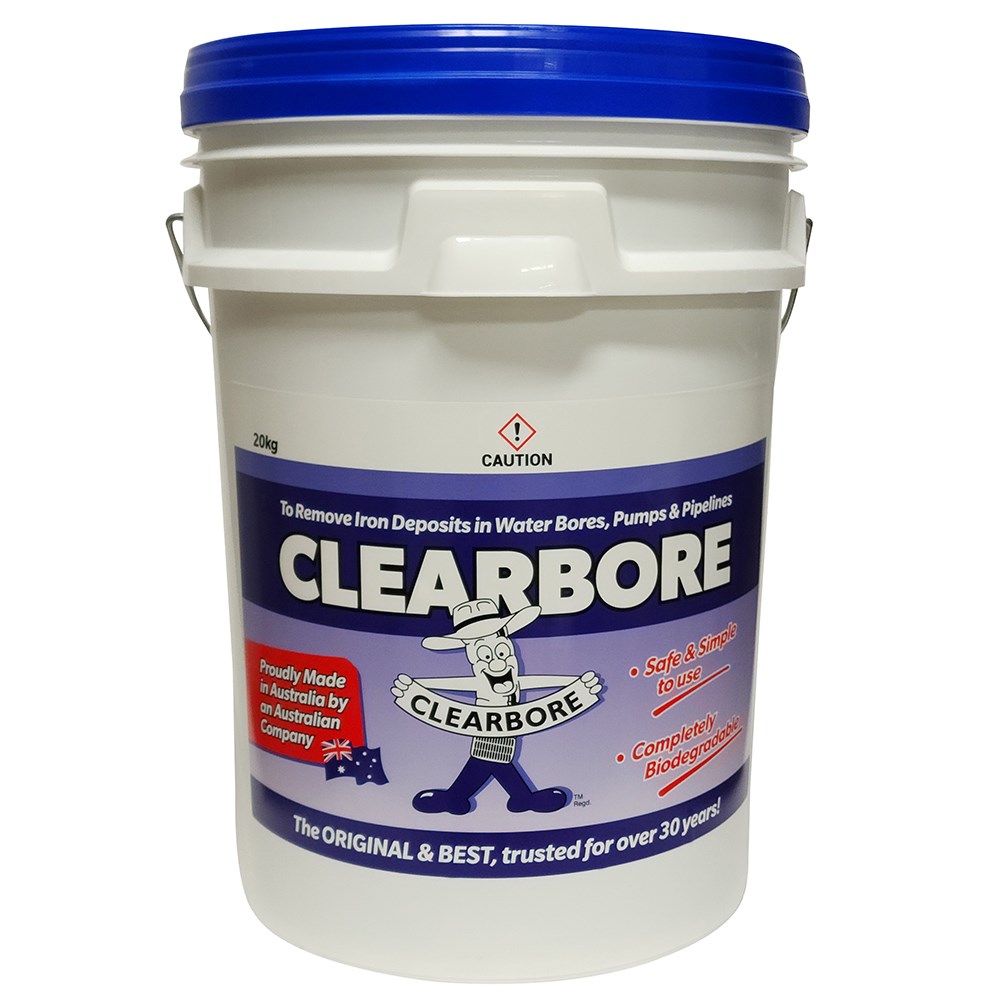 [160-CLE-CLEARBORE20KG] CLEARBORE - 20kg - Water Bore & Pump Cleaner