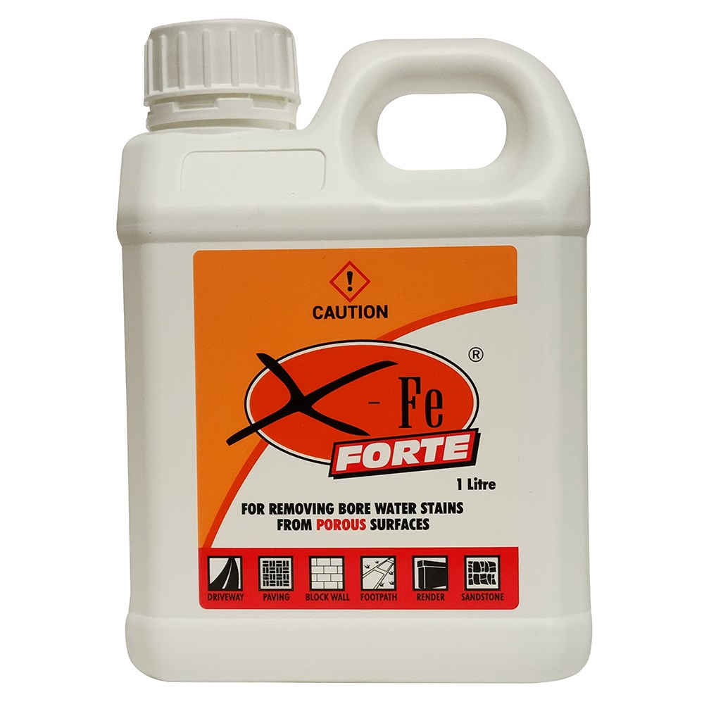 X-FE FORTE - 1 Litre - Rust  Water Bore stain & Timber Cleaning Solution