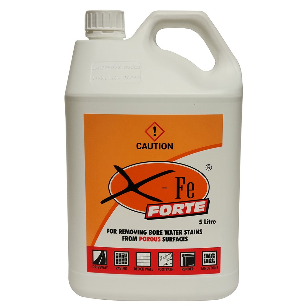 X-FE FORTE - 5 Litre - Rust Water Bore stain & Timber Cleaning Solution
