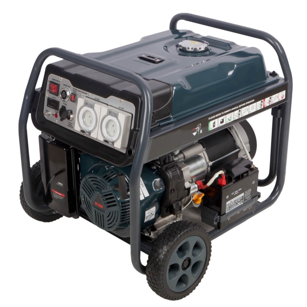 WC-P8750 Welling & Crossley 8.75 kVA (7 000W) Open Frame AVR Petrol Generator with E-Start