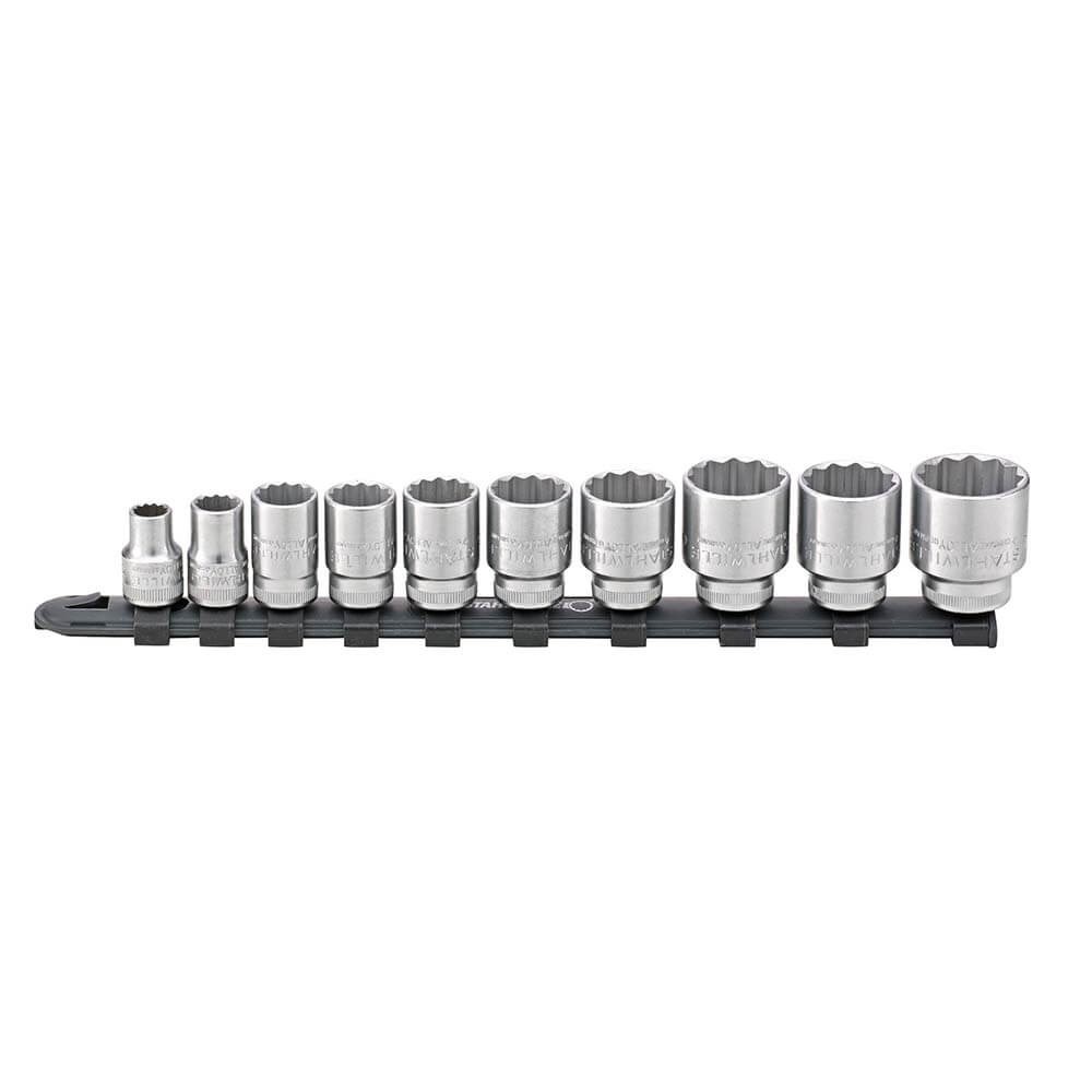 [160-SW12917/10-45 - 96052010] 10-Piece Socket Set on Rail (8-24mm) - 3/8" Square Drive - 12-Point - SW45/10-12917 - 96052010