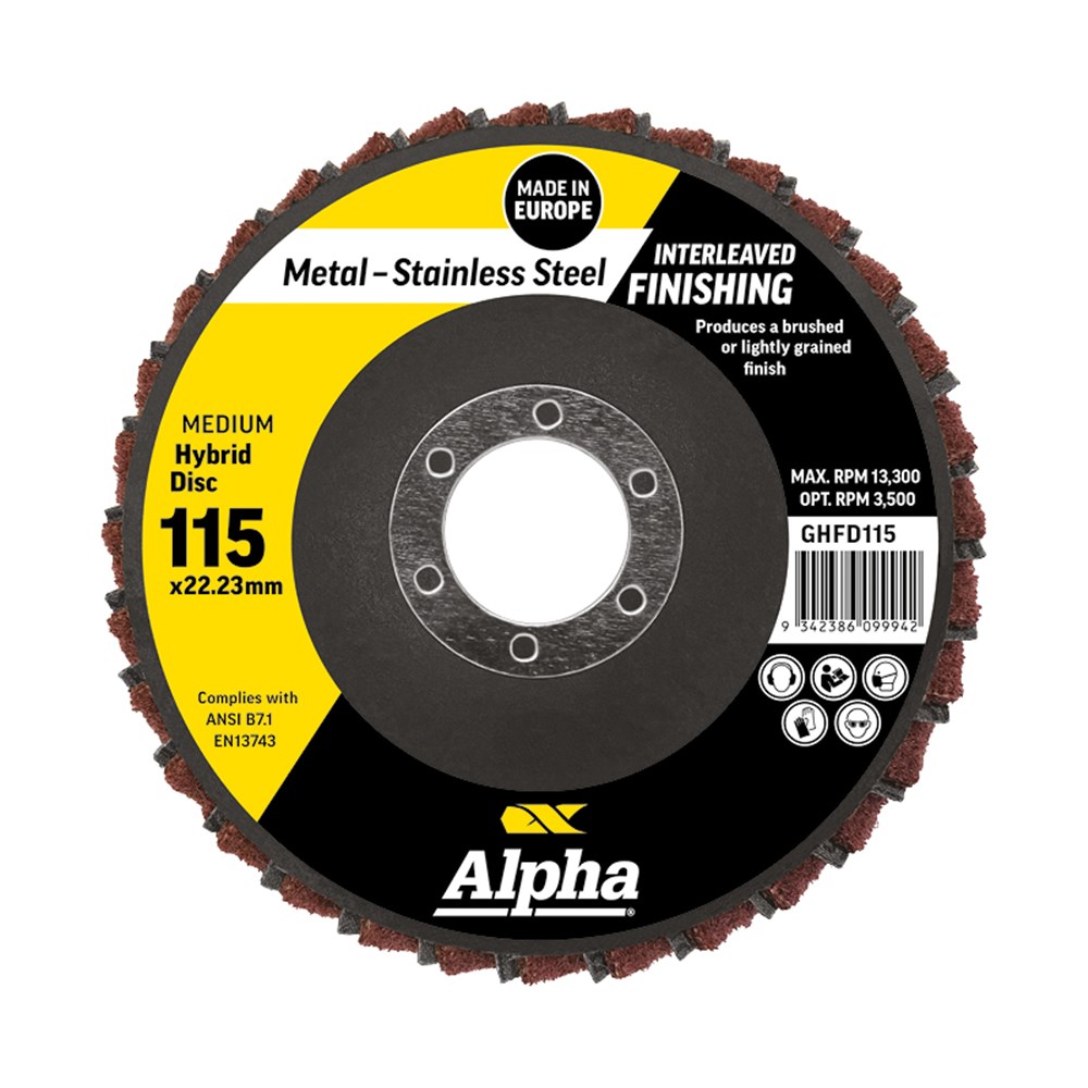 [170-GHFD115] Flap Disc Hybrid 115mm Medium Bulk