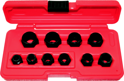 10 Piece Hex Angular Spiral Sockets 8-19mm