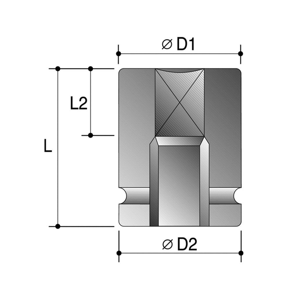 22mm 1/2" Drive 4-Point Metric Square Impact Socket