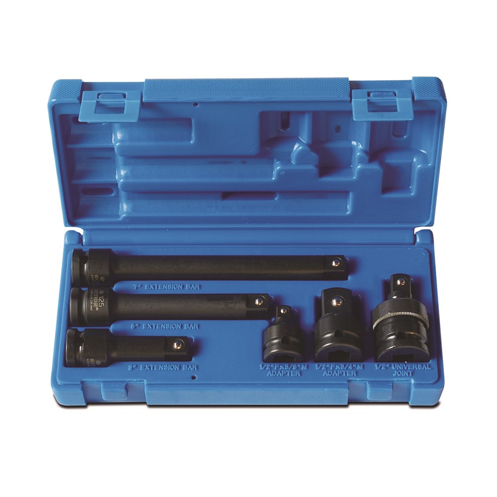 6 Piece 1/2 Inch Drive Impact Adaptor & Extension Set - Carton (x10)