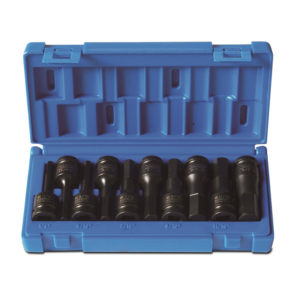 10 Piece 1/2 Inch Drive Imperial Hex Socket Set - Carton (x10)