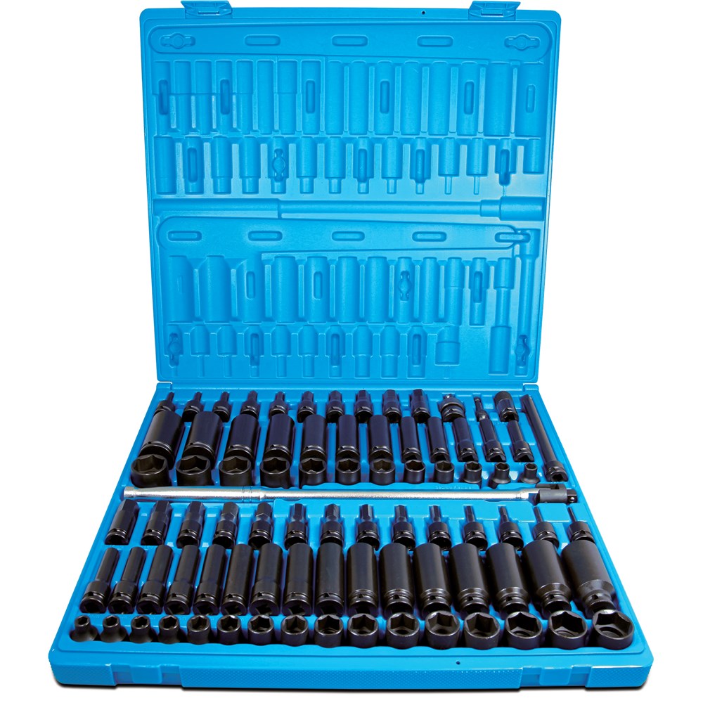 85 Piece 3/8 Inch Drive 6-Point Metric & Imperial Standard & Deep Master Impact Socket Set