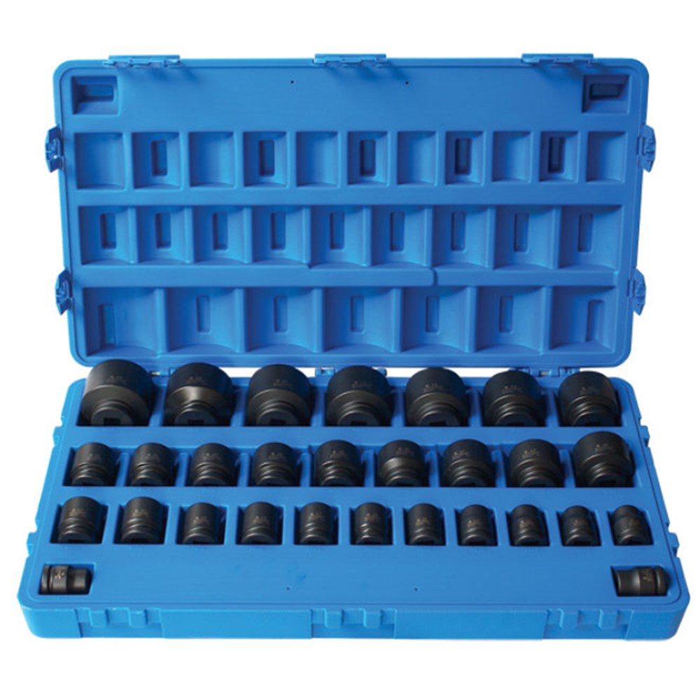 29 Pieces 3/4 Inch Drive 6-Point Metric Standard Socket Set