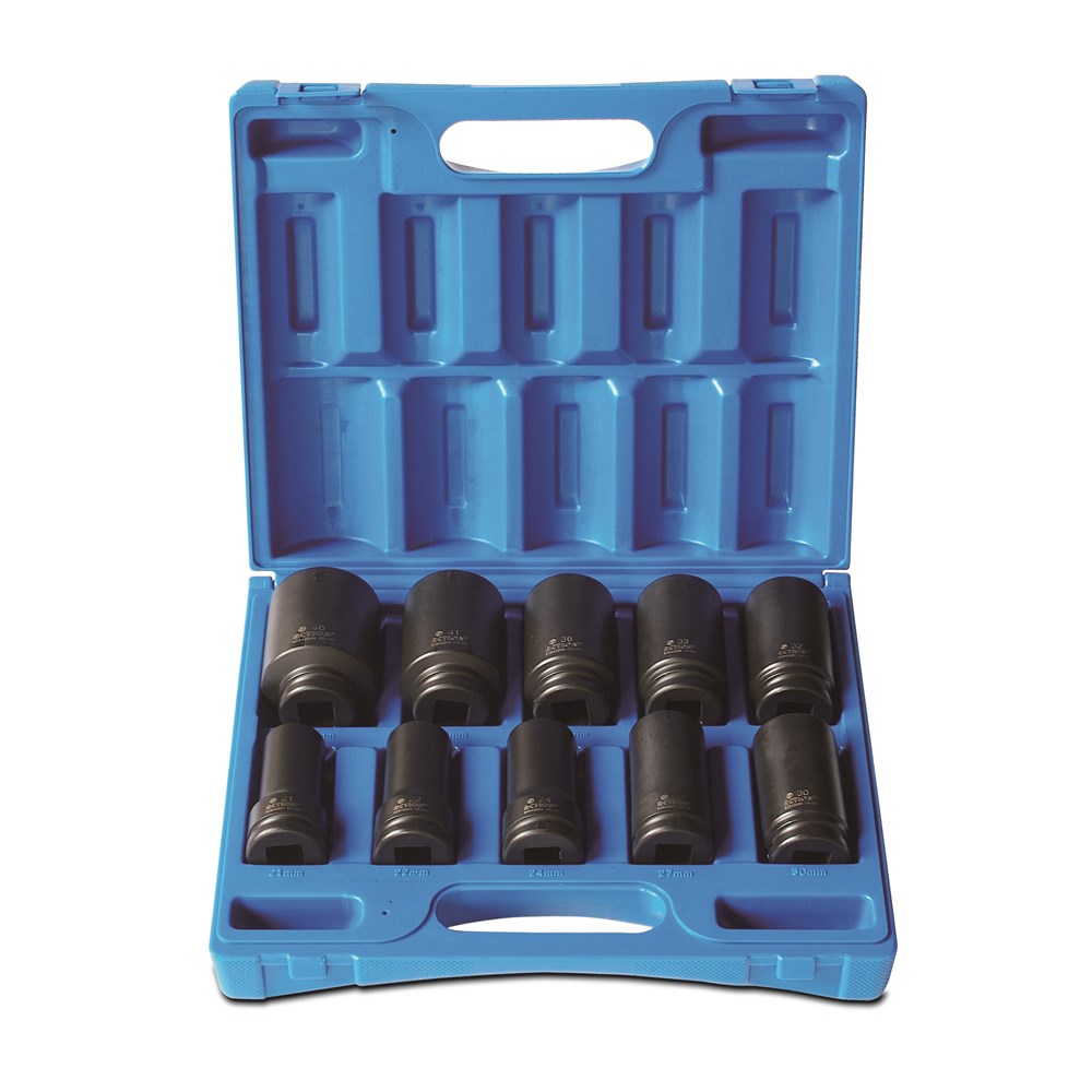 10 Pieces 3/4 Inch Drive 6-Point Metric Deep Socket Set