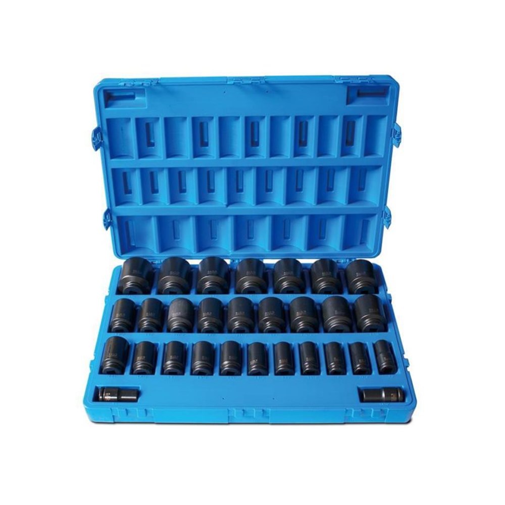 29 Pieces 3/4 Inch Driveive 6-Point Metric Deep Socket Set