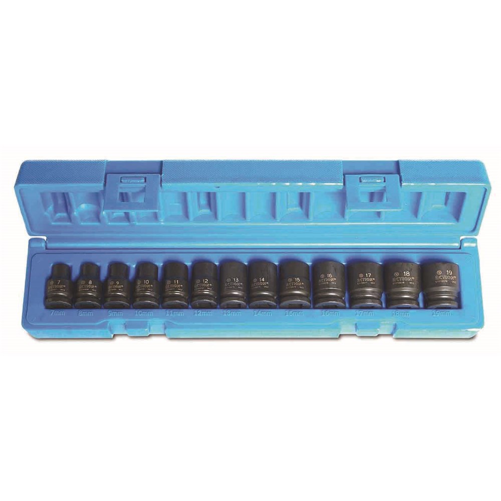 13 Piece 3/8 Inch Drive 6-Point Metric Standard Socket Set