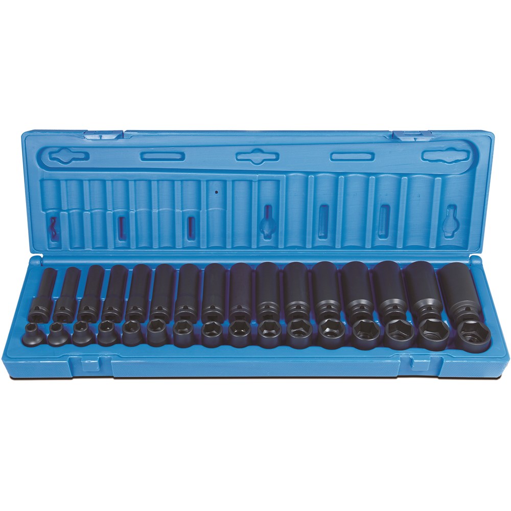 32 Piece 3/8 Inch Drive 6-Point Metric Standard & Deep Socket Set