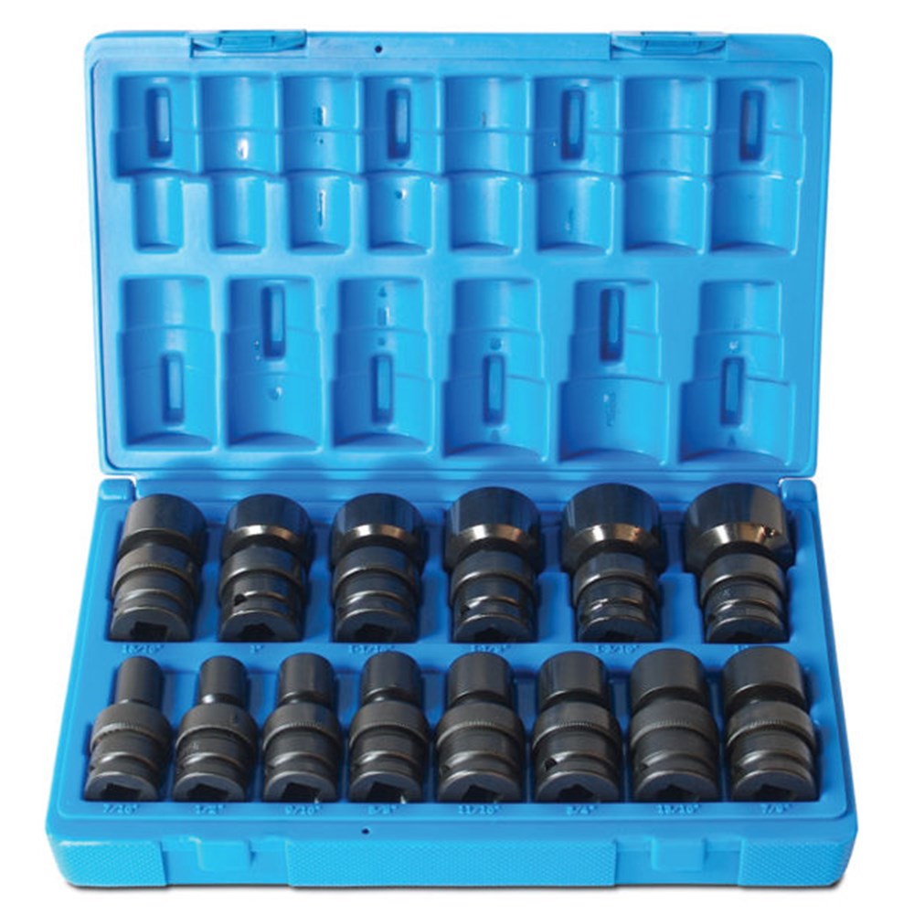 14 Piece 1/2 Inch Drive Universal 6-Point Imperial Standard Socket Set