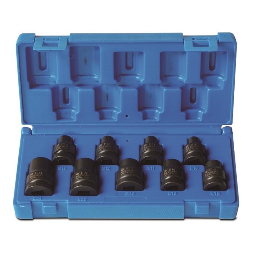 9 Piece 1/2 Inch Driveive E-Torx Thin-wall Set
