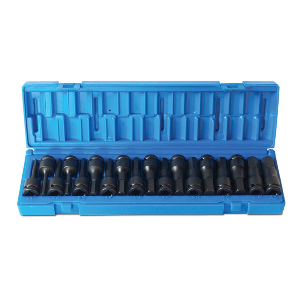 18 Piece 1/2 Inch Drive Hex Socket Metric & Imperial Set