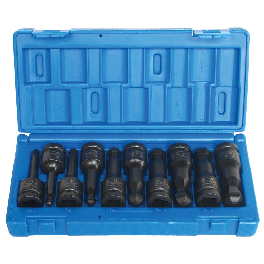 10 Piece 1/2 Inch Drive Hex Socket Metric Ball-end Set