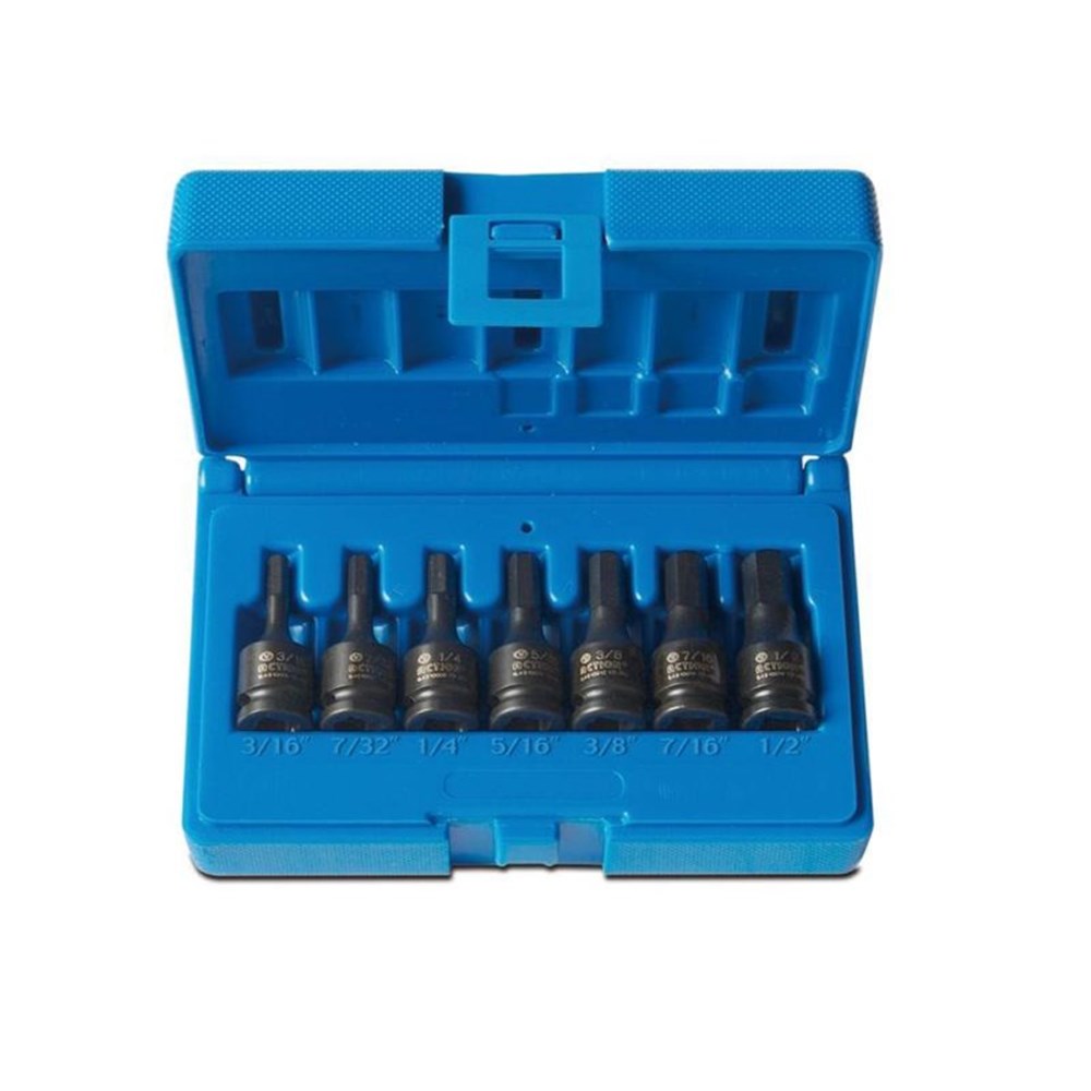 7 Piece 3/8 Inch Drive Hex Socket Imperial Set
