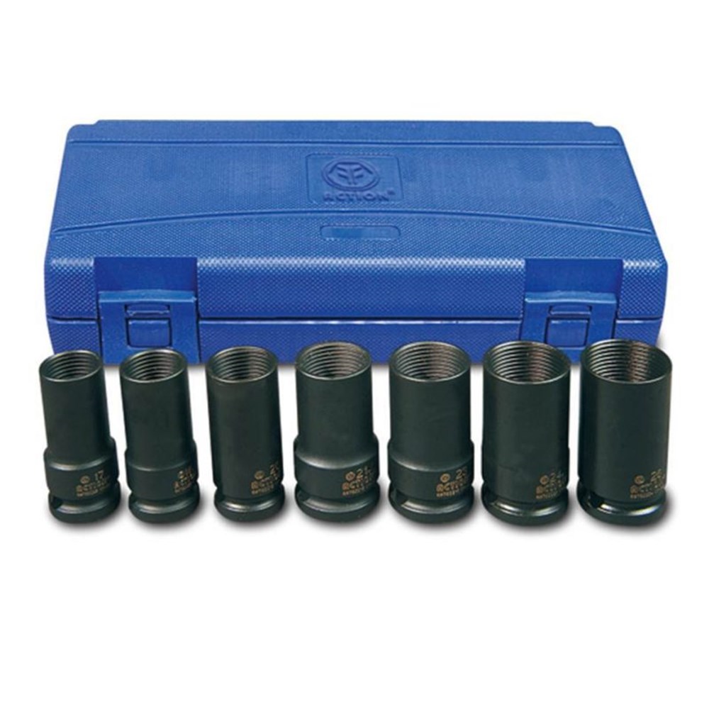 7 Piece 1/2 Inch Drive Deep Wheel Nut Remover Set