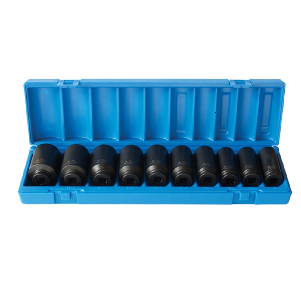 10 Pieces 1/2 Inch Drive 6-Point Metric Deep Socket Set