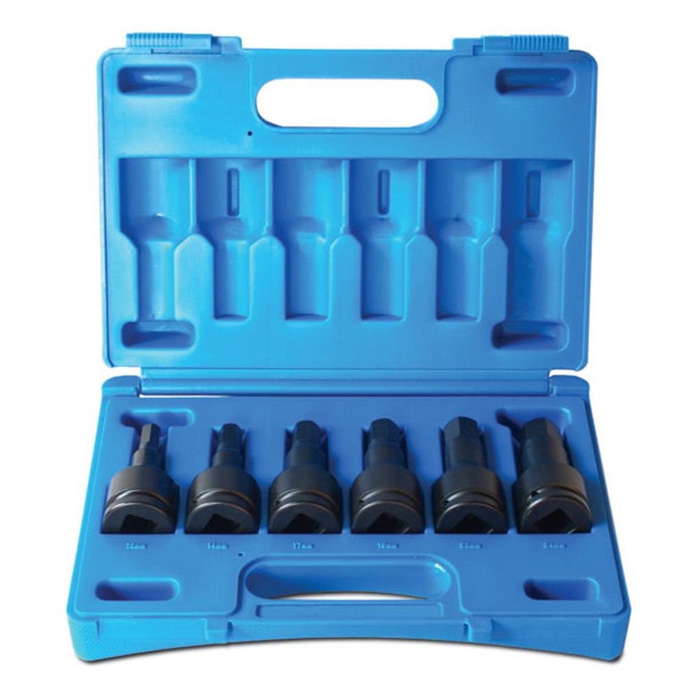 6 Piece 3/4 Inch Drive Hex Socket Metric Set