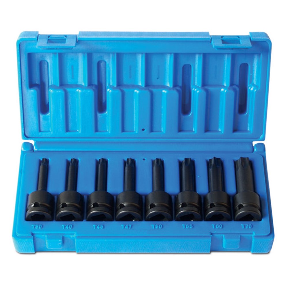 8 Piece 1/2 Inch Drive Internal Torx Driver 75 Long Set
