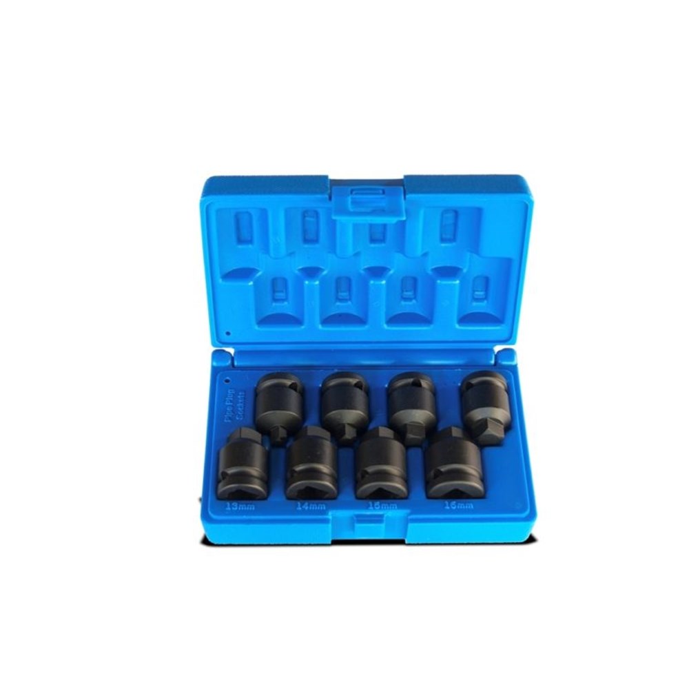 8 Piece 1/2 Inch Drive 4-Point Male Plug Metric Set