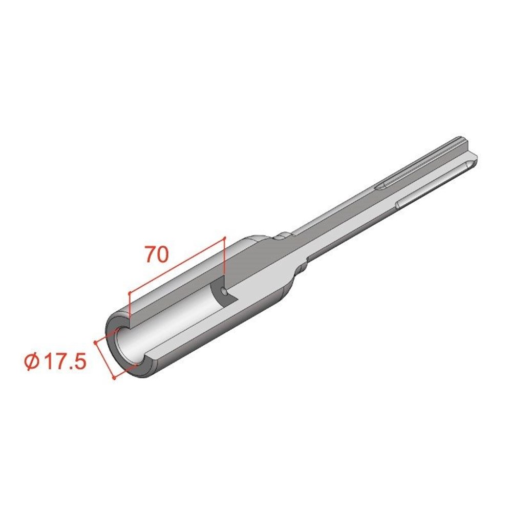 [170-22720250] 5/8" x 250mm 21mm Hex Shank Ground Rod Driver