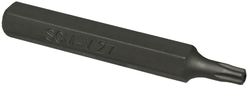 T27 5point Tamper Torx-Plus Impact Bit 10mm Hex 75mm Long