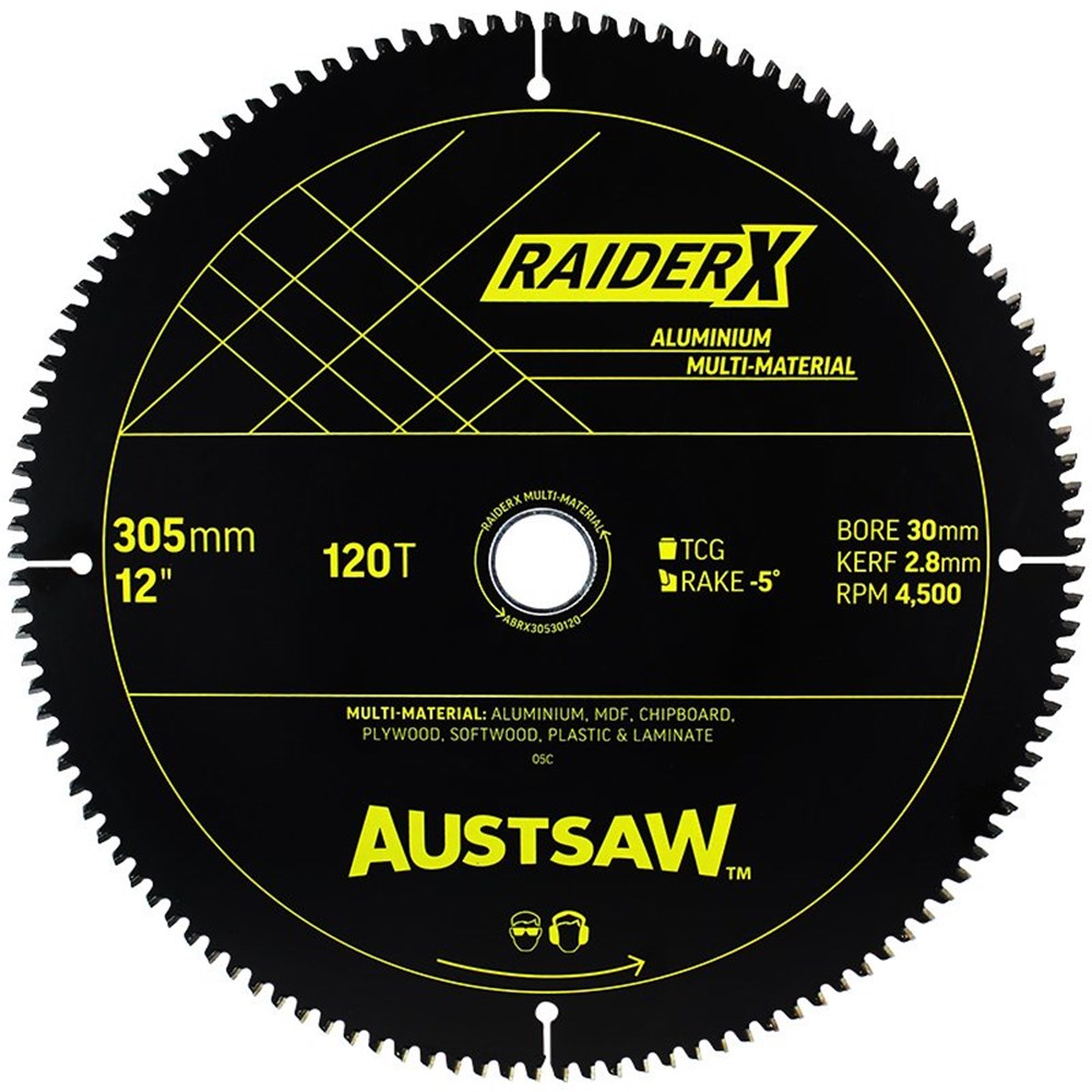 Austsaw RaiderX Aluminium Multi Material Blade | 305mm x 30 x 120T