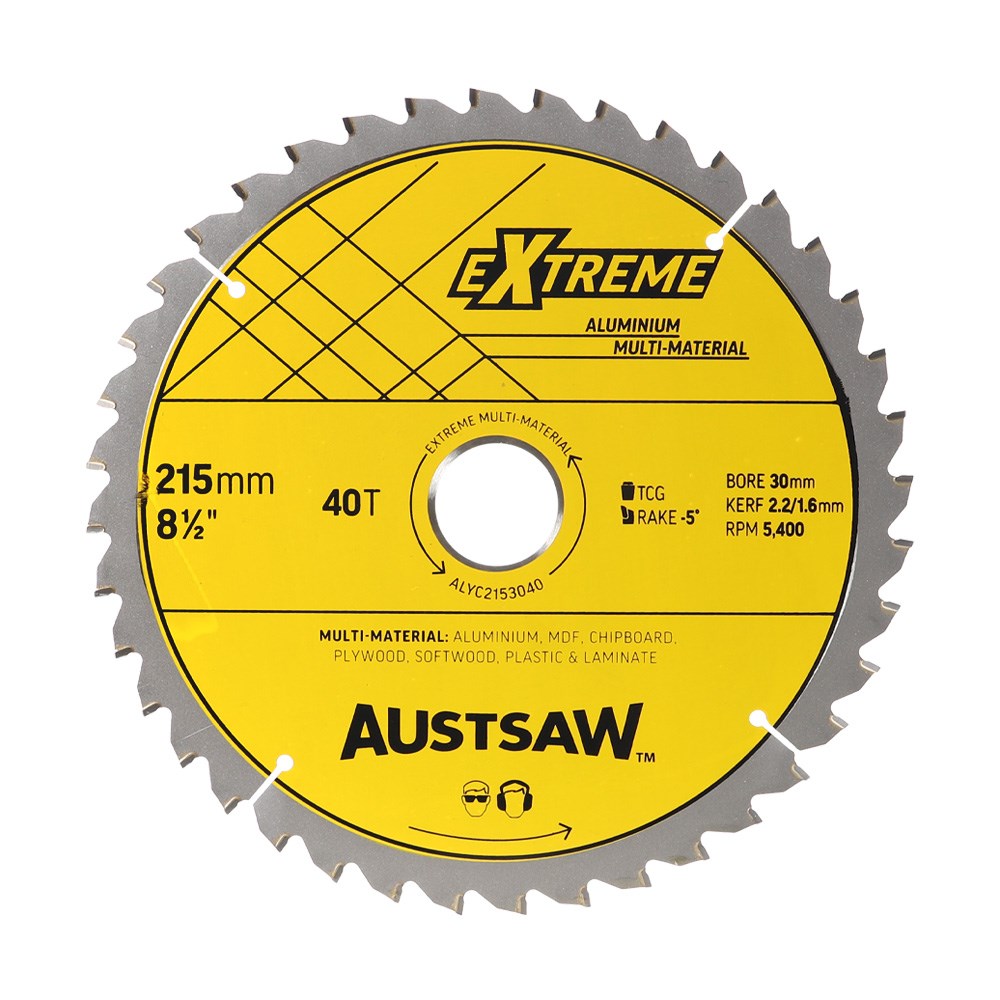 [170-ALYC2153040] Austsaw - 215mm (8 1/2in) Aluminium Blade Triple Chip - 30mm Bore - 40 Teeth