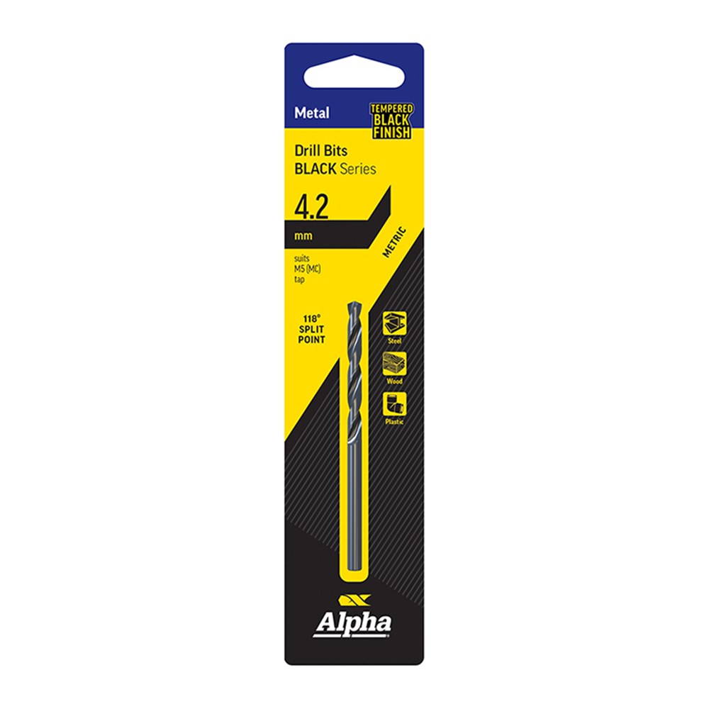 4.2mm Jobber Drill Bit Carded - Black Series