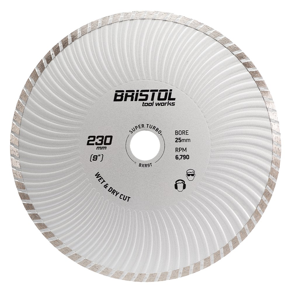 [170-BXR9T] Bristol 235mm (9in) Diamond Blade Boxer Super Turbo Wave - 25/22.2mm Bore