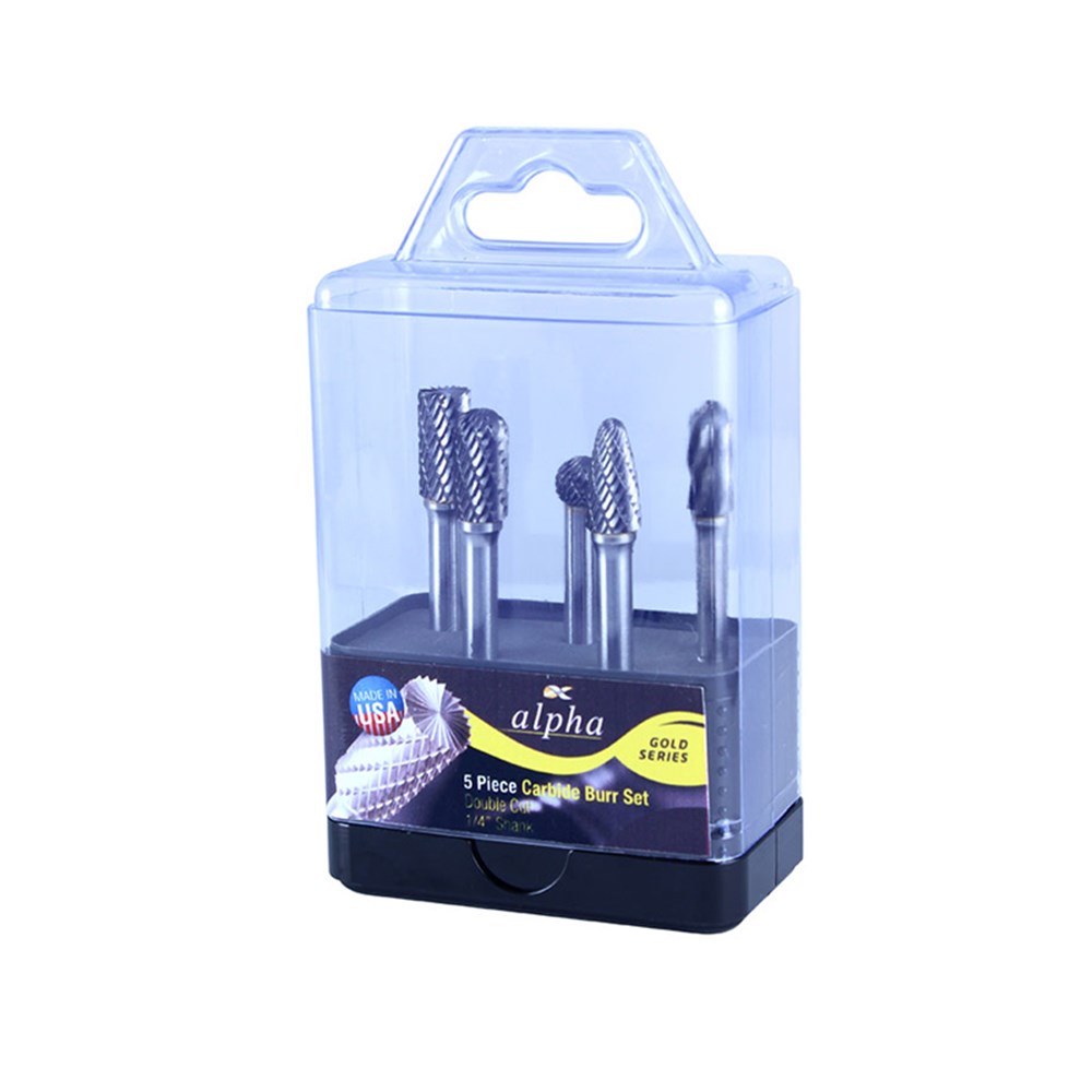 5 Pce Carbide Burr Set 1/4 with 1/4 Shank