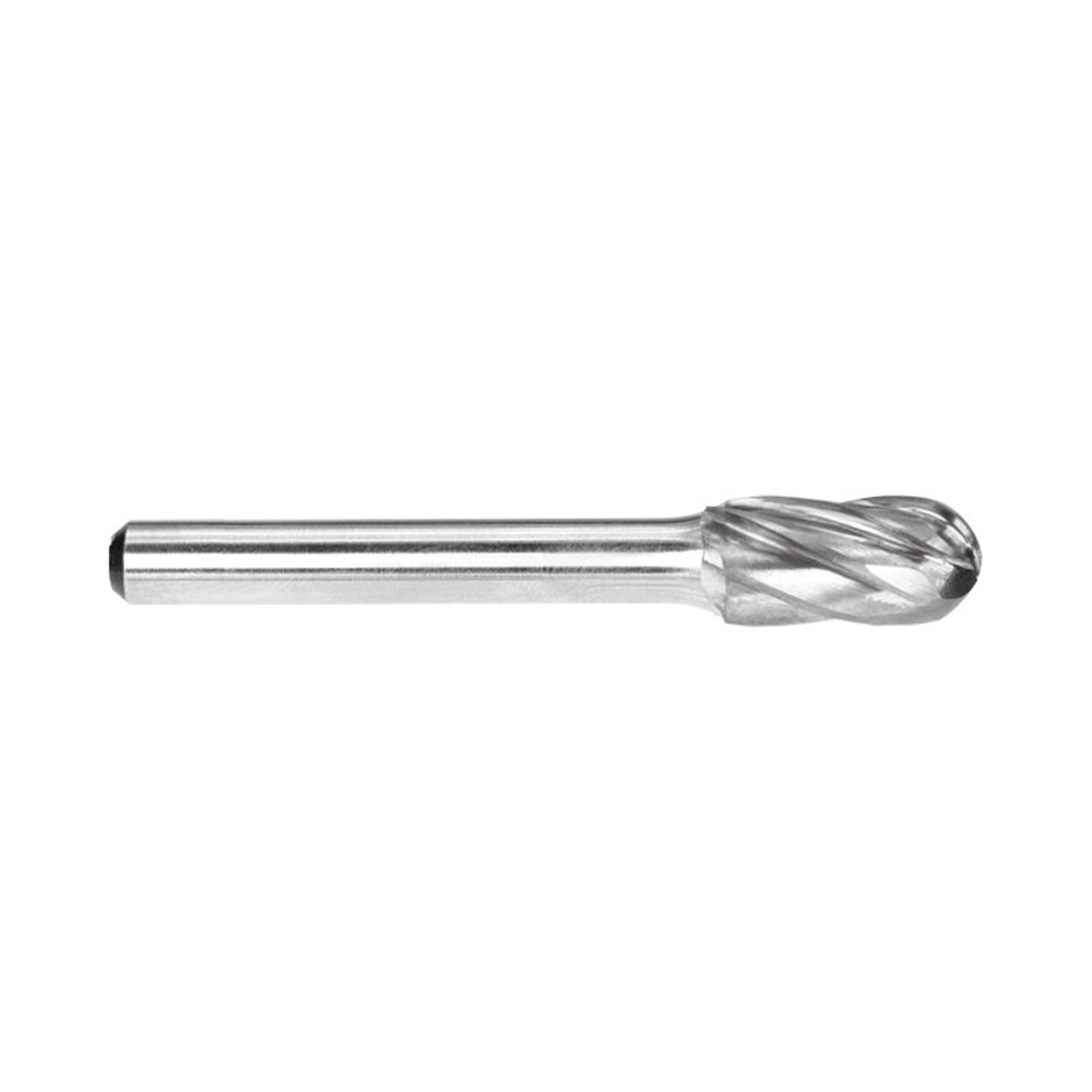 3/8 Inch Cylindrical Ball Nose Aluminium Cut Carbide Burr Carded