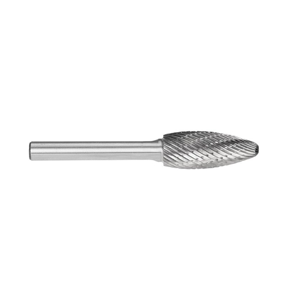 [170-CSH-5DC] 1/2 Inch Flame Carbide Burr, 1/4 Inch shank dia.Carded