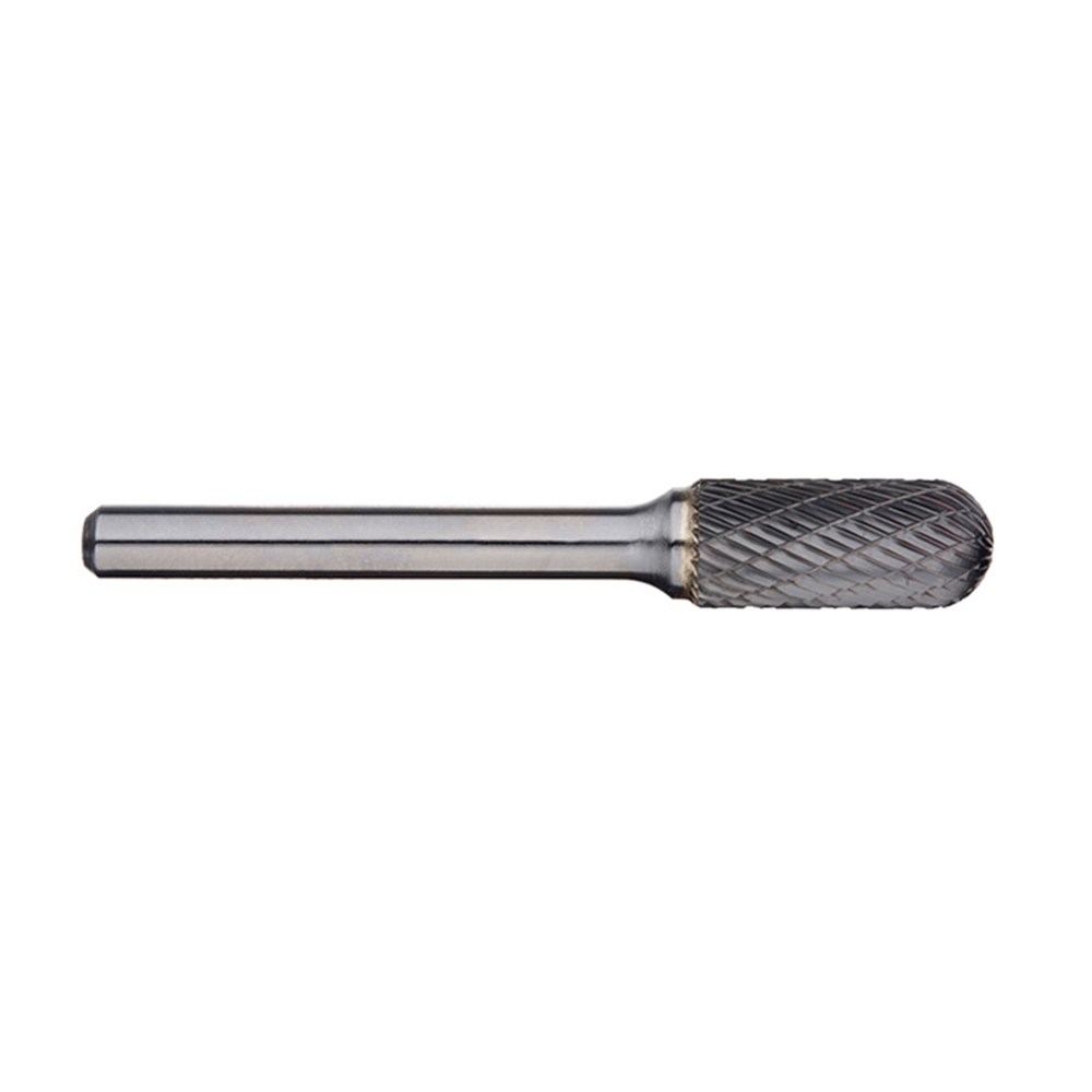 1/4 Inch Cylindrical Ball Nose Carbide Burr - 6 Inch Long