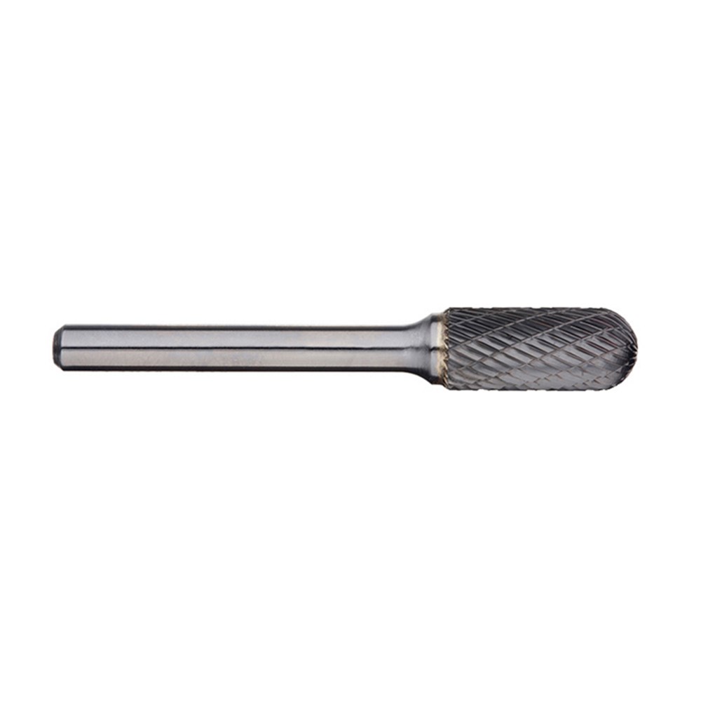 3/8 Inch Cylindrical Ball Nose Carbide Burr - 6 Inch Long