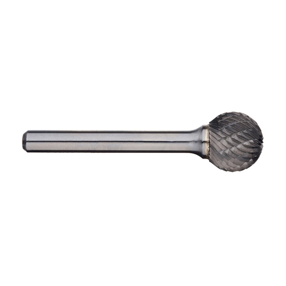1/4 Inch Ball Carbide Burr, 1/4 Inch Shank dia - 6 Inch Long