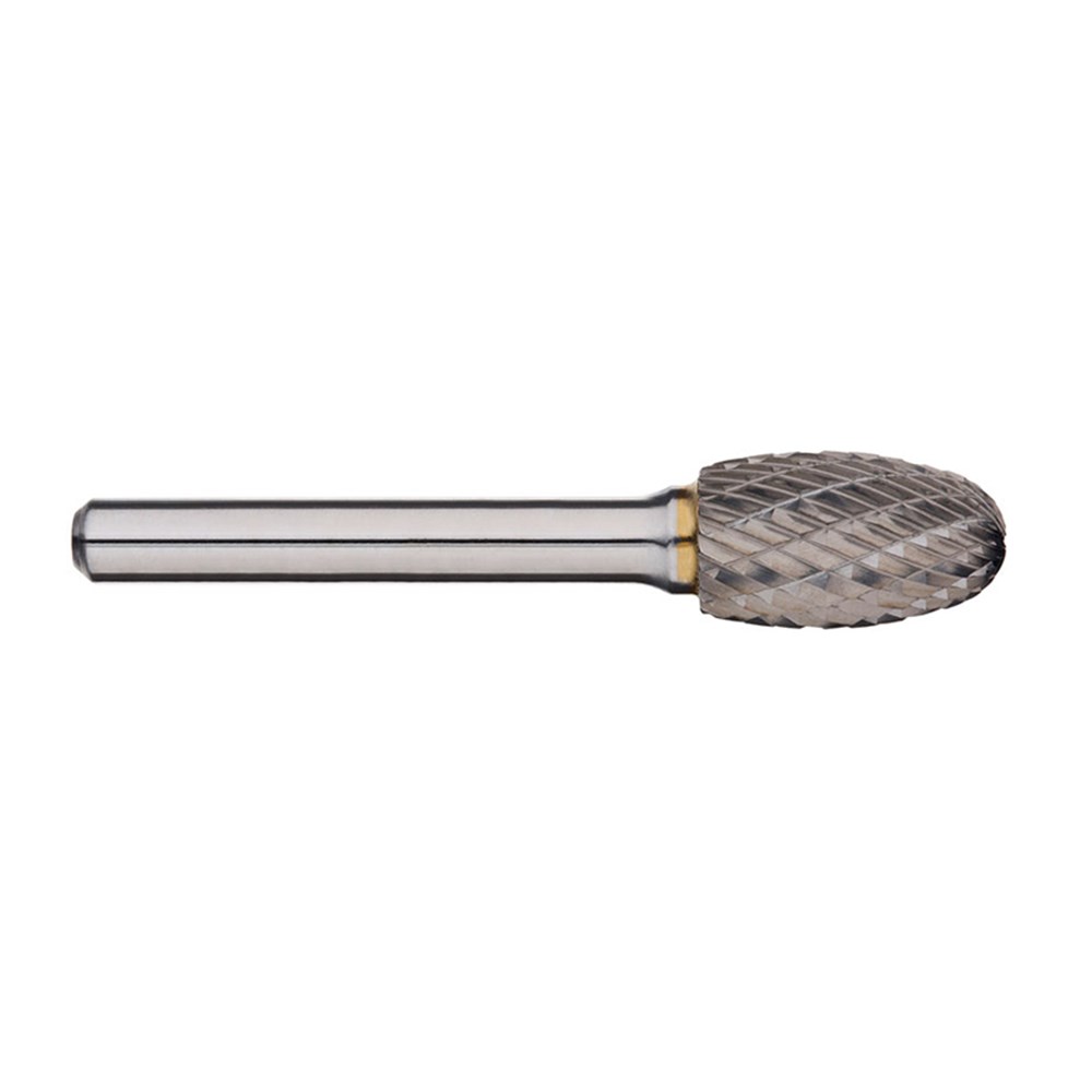3/4 Inch Oval Carbide Burr, 1/4 Inch shank dia.