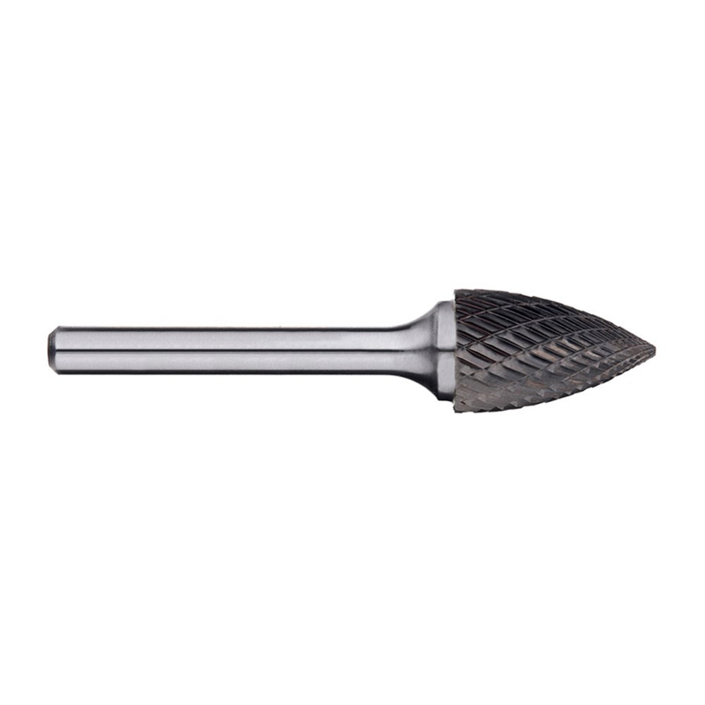 5/8in Tree Pointed Nose Carbide Burr, 1/4in shank dia.