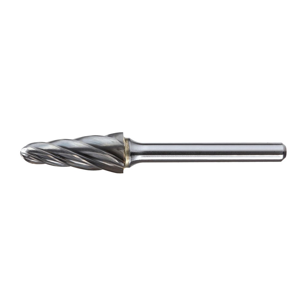 3/8 Inch Included Angle Carbide Burr, 1/4 Inch shank dia - Aluminium Cut