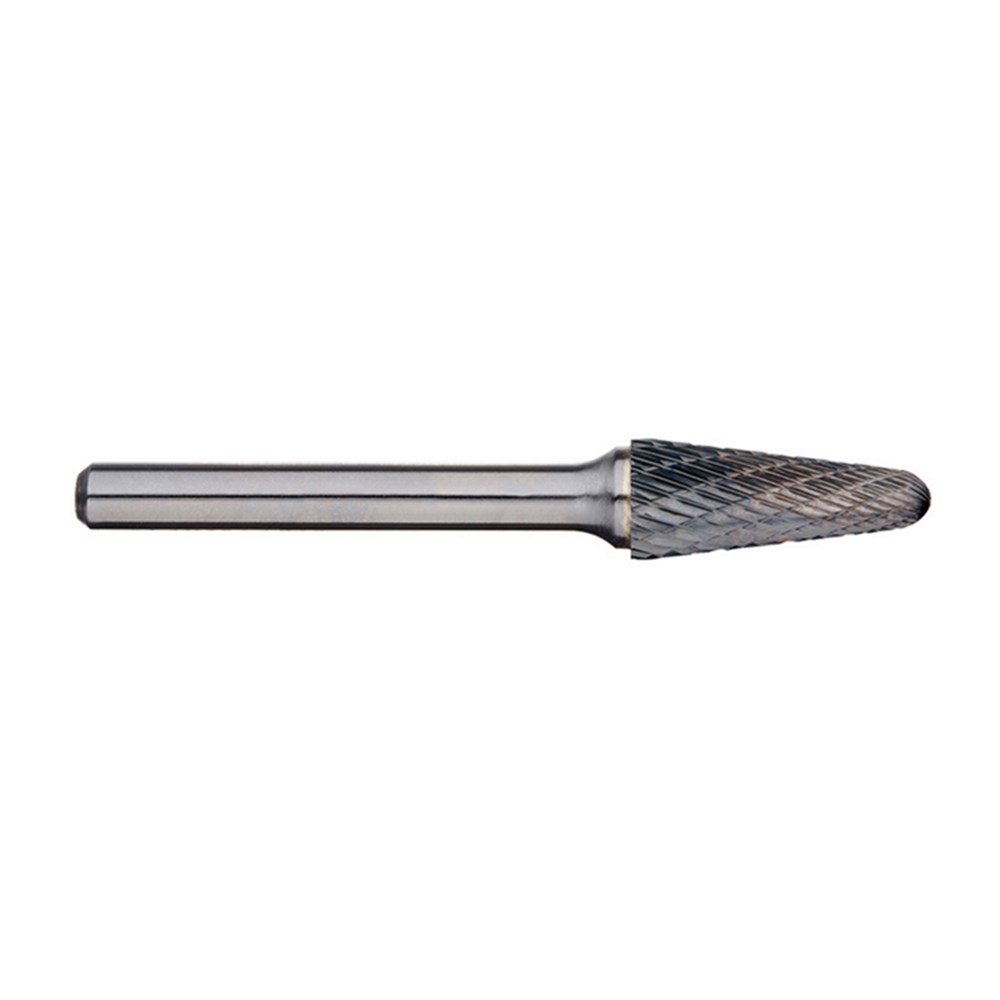 [170-SL-3L6] 3/8 Inch Included Angle Carbide Burr, 1/4 Inch shank dia - 6 Inch Long