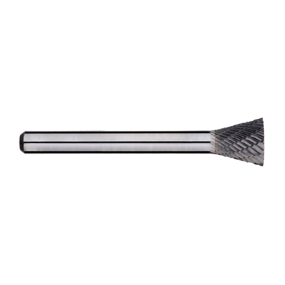 1/2 in Inverted Taper Carbide Burr, 1/4in shank dia
