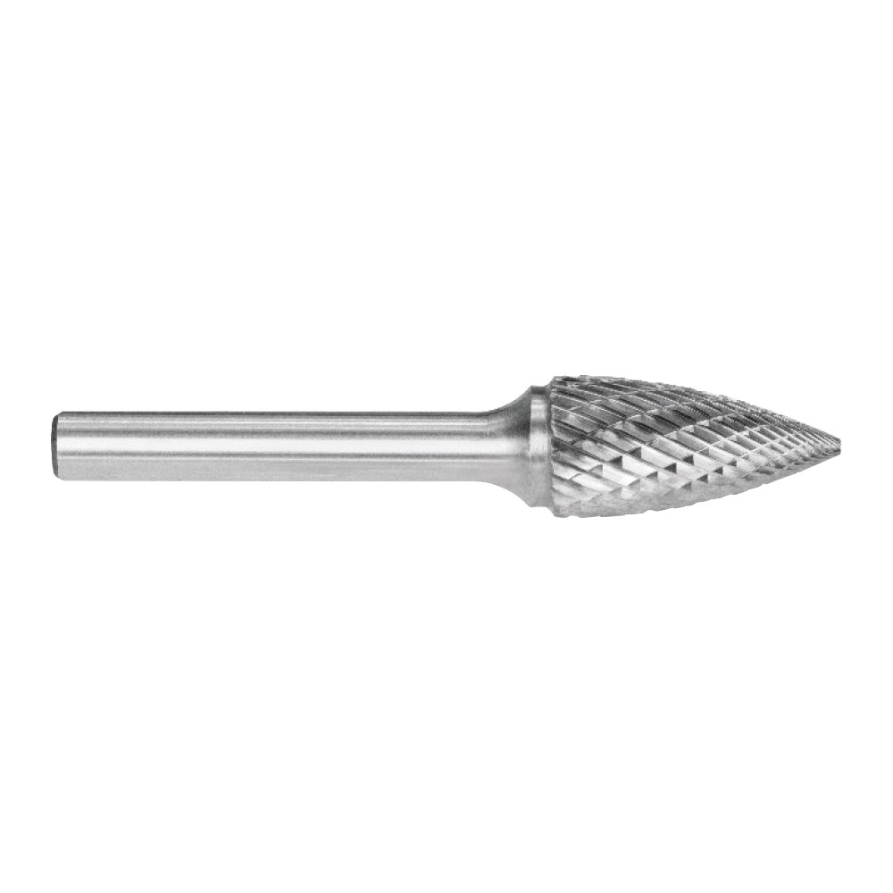 [170-SG-5DCS] 1/2 Inch Tree Pointed Nose Carbide Burr | Silver Series