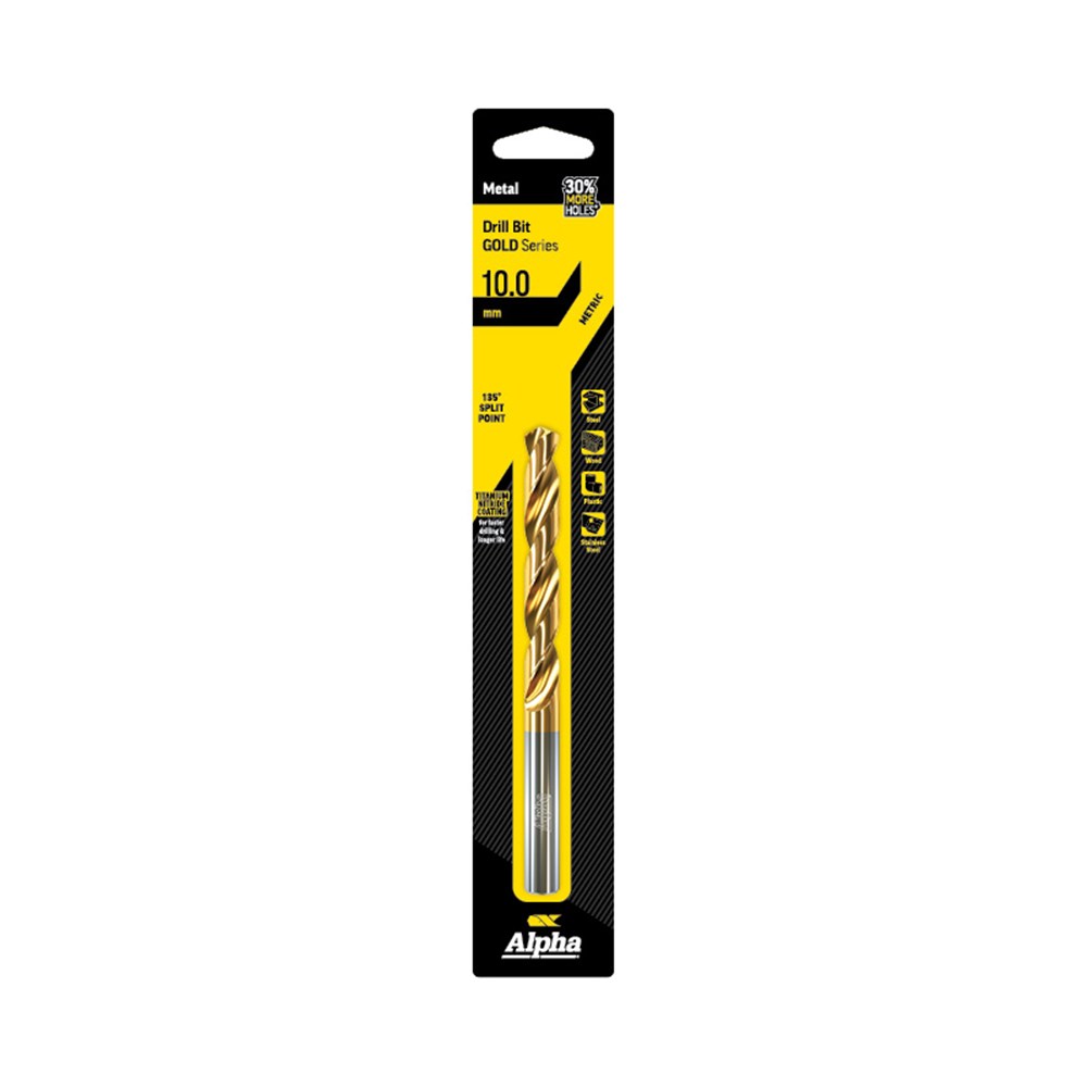 10mm Jobber Drill Bit Carded - Gold Series