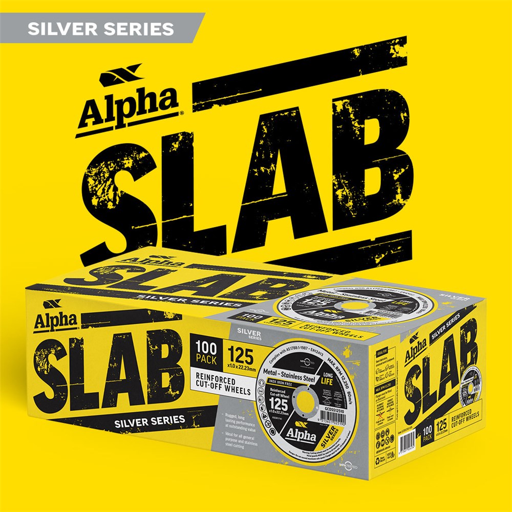 [170-GCDSS12510-100S] Alpha SLAB | Cutting Disc 125x1.0mm Silver Series x100 Pack