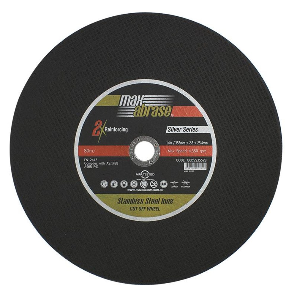 Cutting Disc 355 x 2.8 x 25.4mm Stainless Silver Series Bulk
