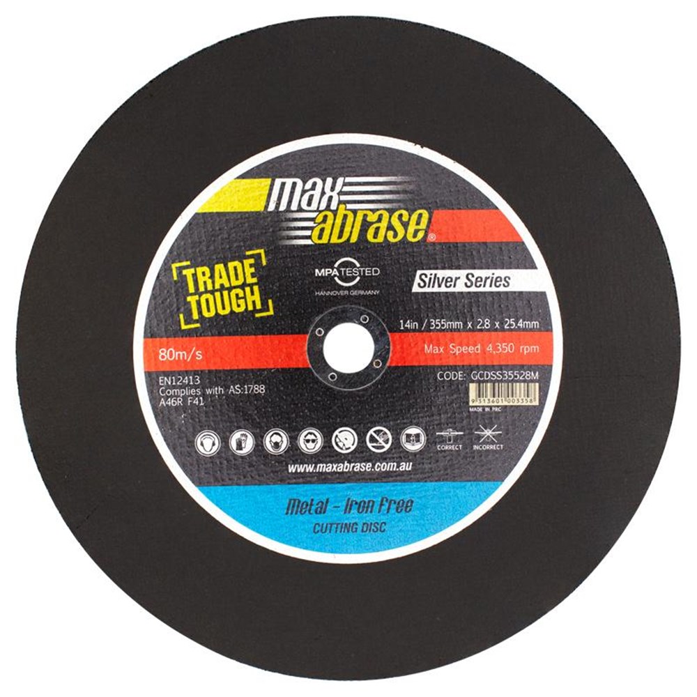 Cutting Disc 355 x 2.8 x 25.4mm Metal Silver Series Bulk