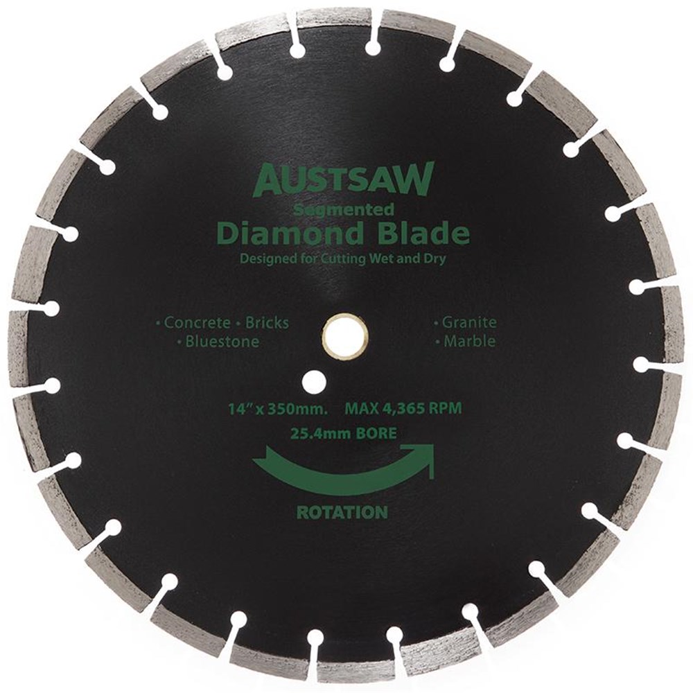 [170-AUDIA350GP] Austsaw - 350mm (14in) Diamond Blade Segmented General Purpose - 25.4/20mm Bore - Gen. Purpose